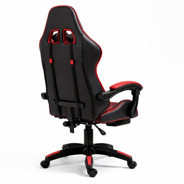 Gaming pasukama kėdė su kojų atramų pagalvėmis raudona