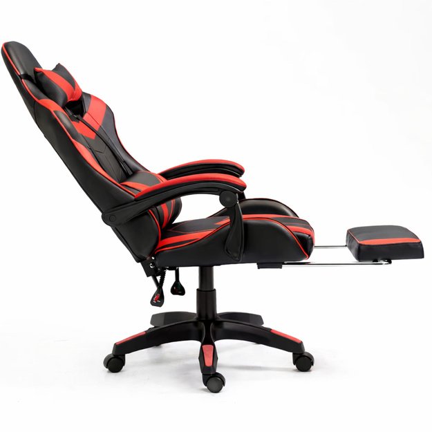 Gaming pasukama kėdė su kojų atramų pagalvėmis raudona