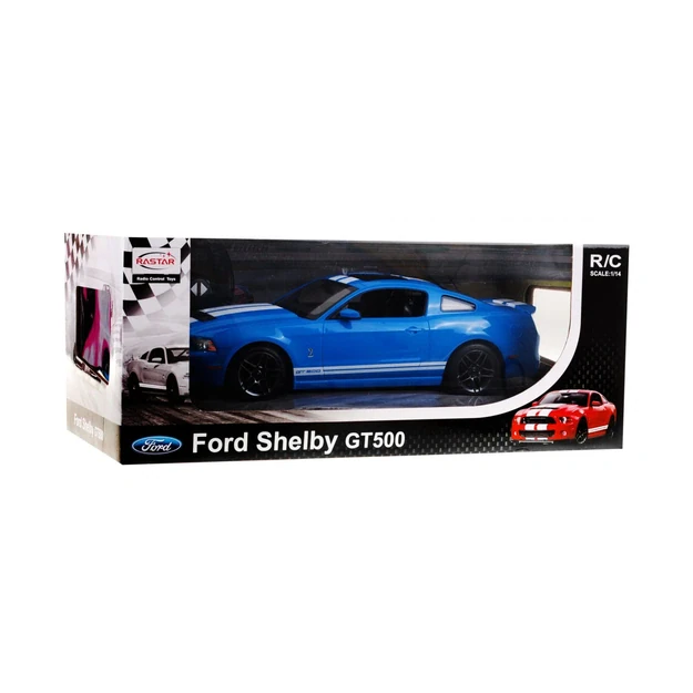 „Ford Shelby Mustang GT500“ mėlynas „RASTAR“ modelis 1:14. R/C automobilis + R/C pultas.