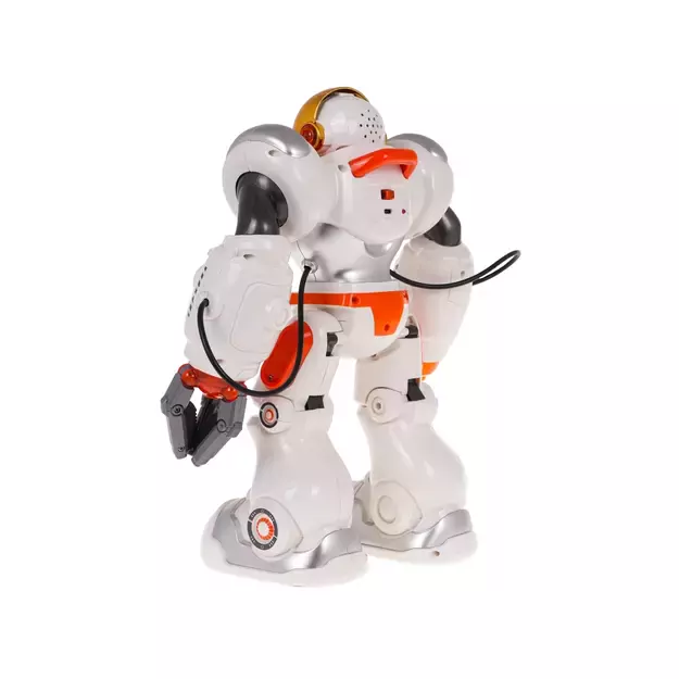 Daugiafunkcis oranžinės ir baltos spalvos R/C robotas