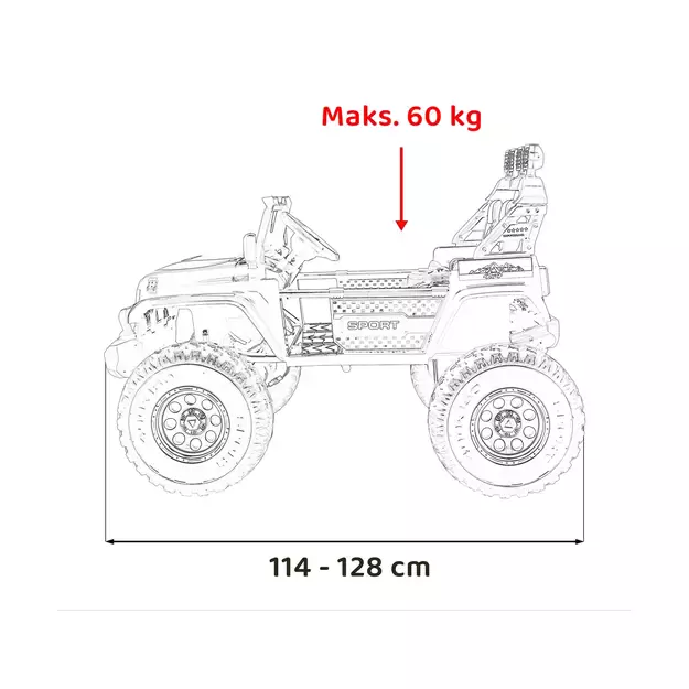 Keičiamo dydžio Extreme Sport 4x4 visureigis Raudonas