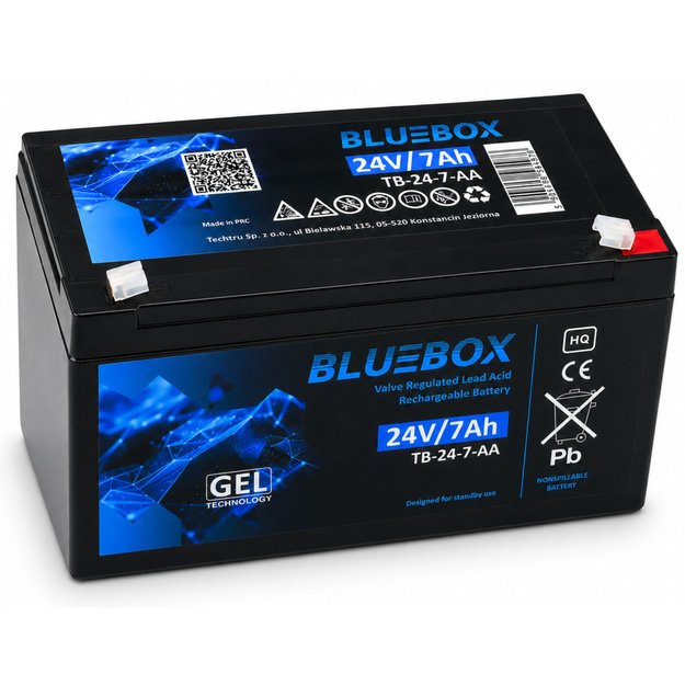 BLUEBOX gelio akumuliatorius vaikiško automobilio akumuliatoriui VRLA AGM 24V7Ah