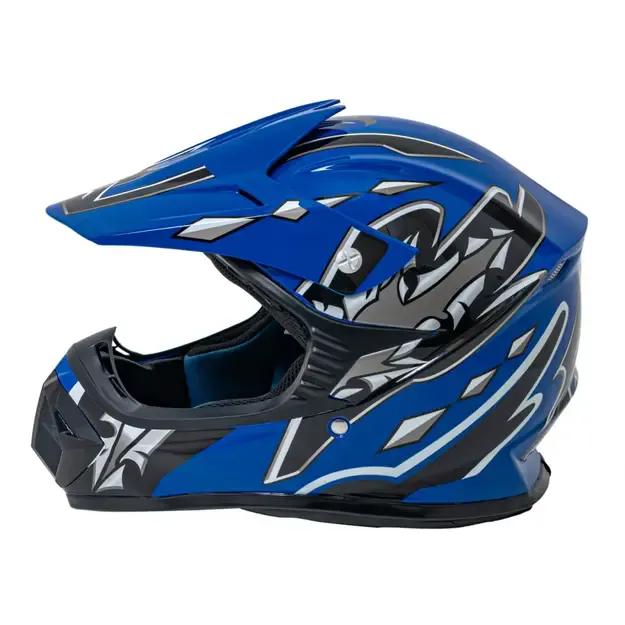 Enduro motociklo šalmas mėlynas M 4