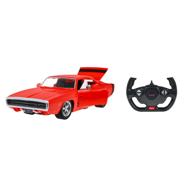 1970 Dodge Charger RT raudonas RASTAR modelis 1:16 R/C automobilis + Nuotolinio valdymo pultas