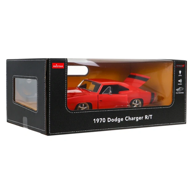1970 Dodge Charger RT raudonas RASTAR modelis 1:16 R/C automobilis + Nuotolinio valdymo pultas