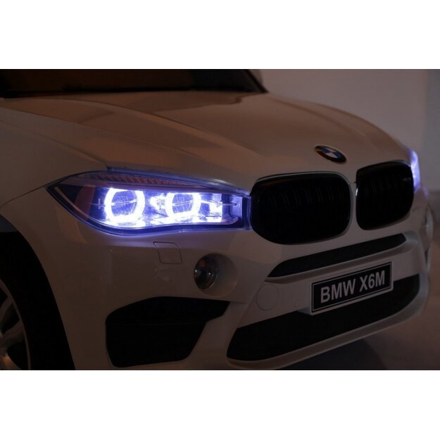 Elektromobilis vaikams BMW X6 M XXL dvivietis,baltas