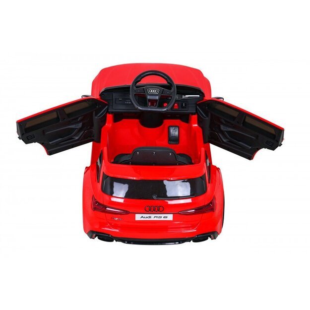 Vienvietis elektromobilis Audi RS 6, raudonas