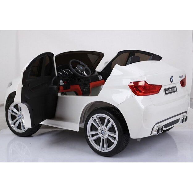 Elektromobilis vaikams BMW X6 M XXL dvivietis,baltas