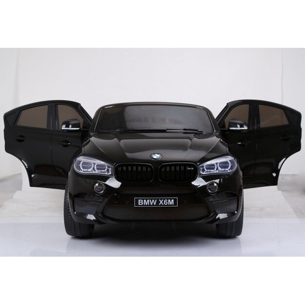 Elektromobilis vaikams BMW X6 M XXL dvivietis, juodas dažytas