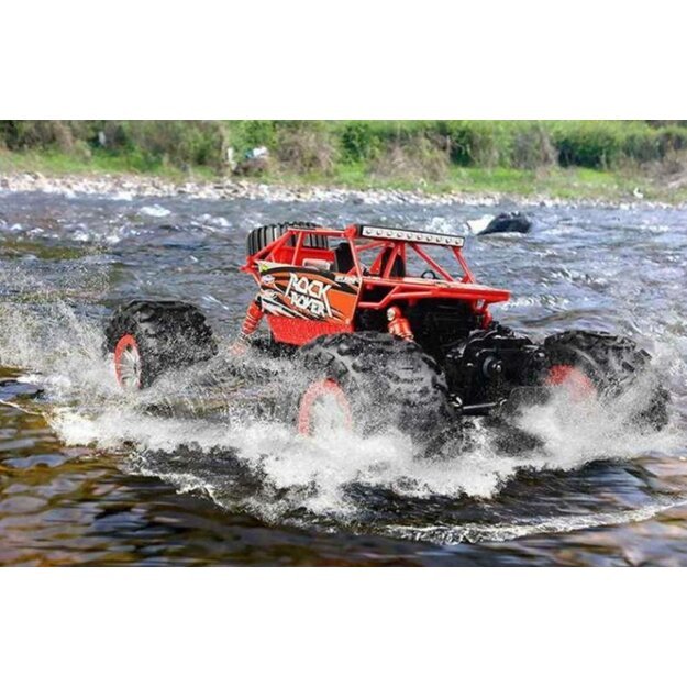 NUOTOLINIO VALDYMO ŽAISLINIS AUTOMOBILIS 1:12 MEGA CRAWLER AMBFIBIA R/C 2 4G RED