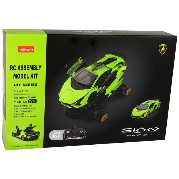 Nuotoliniu būdu valdomas automobilis R/C Rastar 1:18 Lamborghini Sian FKP 37, žalias