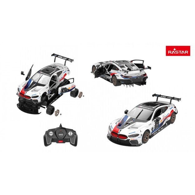 Radijo bangomis valdomas, sudedamas automodelis Rastar 1:18 BMW M8 GTE