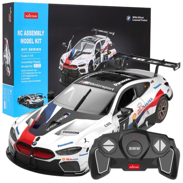 Radijo bangomis valdomas, sudedamas automodelis Rastar 1:18 BMW M8 GTE